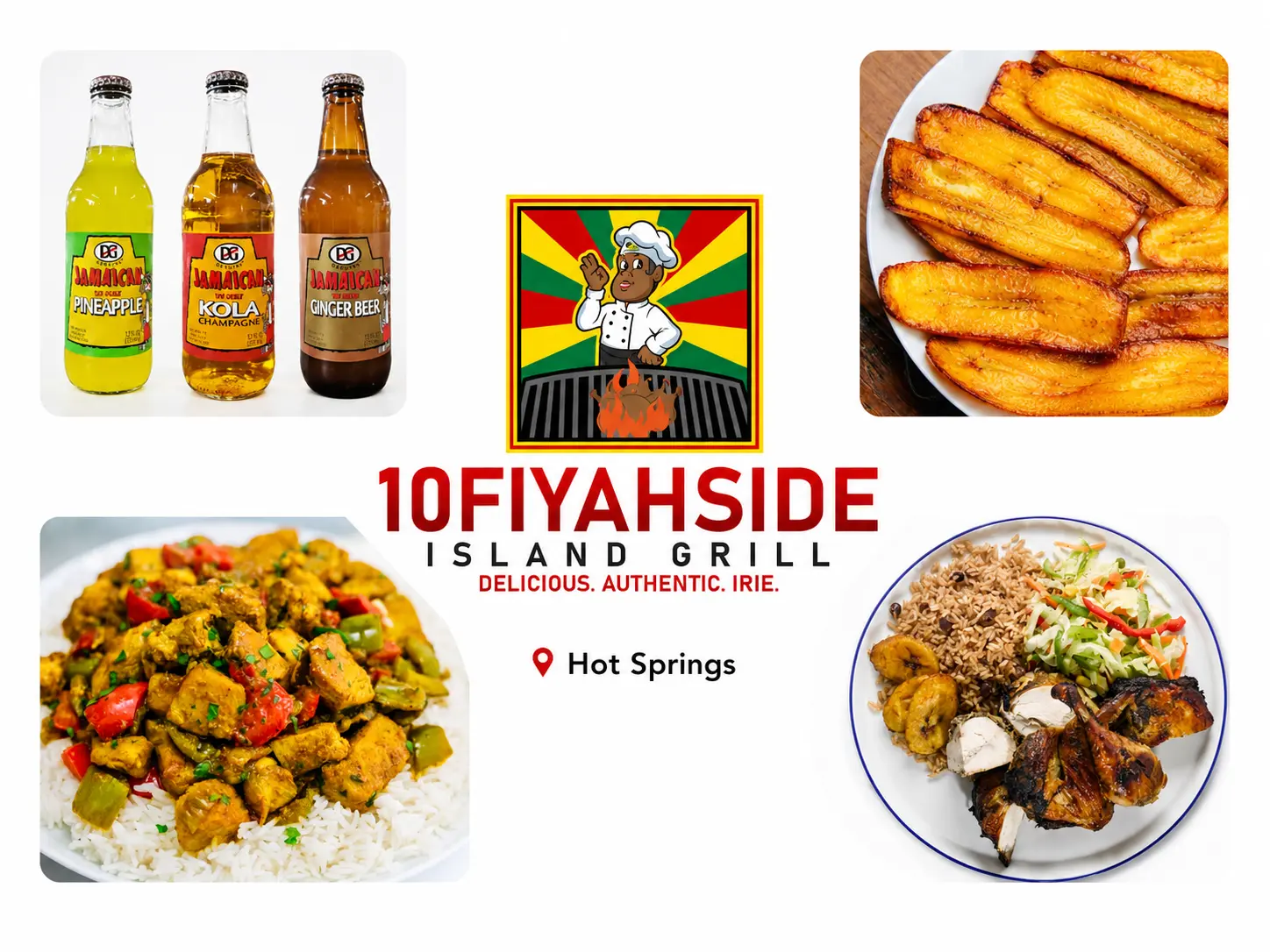 10 Fiyahside Island Grill Hot Springs location promotional collage