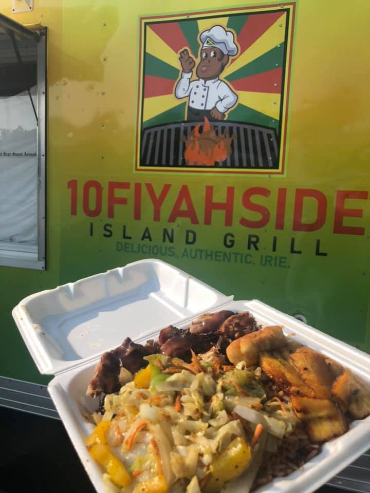 Assortment of Jamaican dishes for catering